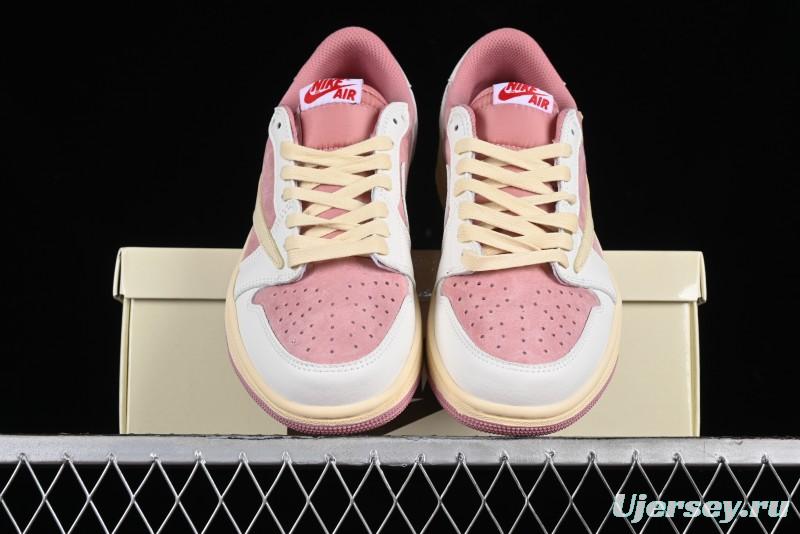 Nike Travis Scott x Air Jordan 1 Low OG AJ1 Reverse Swoosh Sneakers - DM7866-600