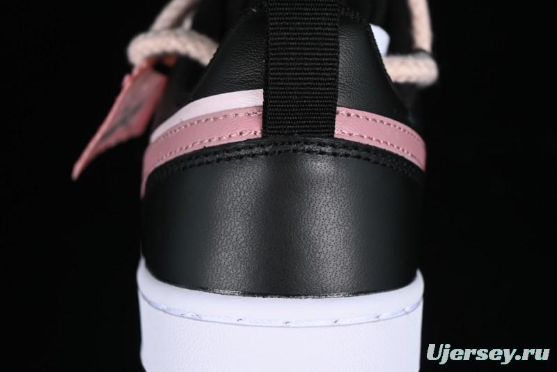 Nike Court Borough Low 2 Retro Casual Sneakers in Dark Pink and Black - BQ5448-115