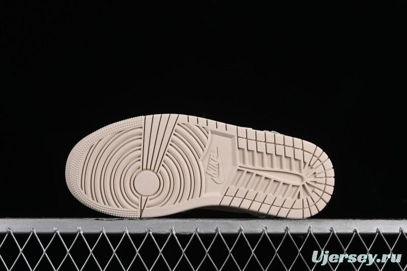 Nike Air Jordan 1 Low "Method of Make" Casual Sneakers in White Gold - FN5032-200