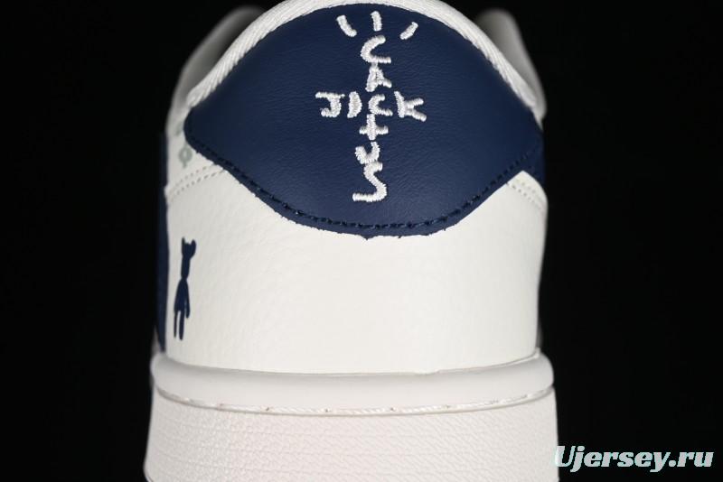 Nike Travis Scott x Fragment Design x Air Jordan 1 Low OG SP AJ1 LV Collaboration Light Blue Violent Bear Low-top Casual Sneakers - SJ2068-100