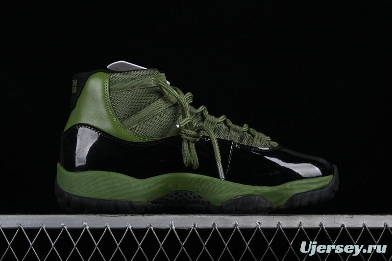 Nike Air Jordan 11 Retro High Top Basketball Shoes in Black Green - CT8012-300