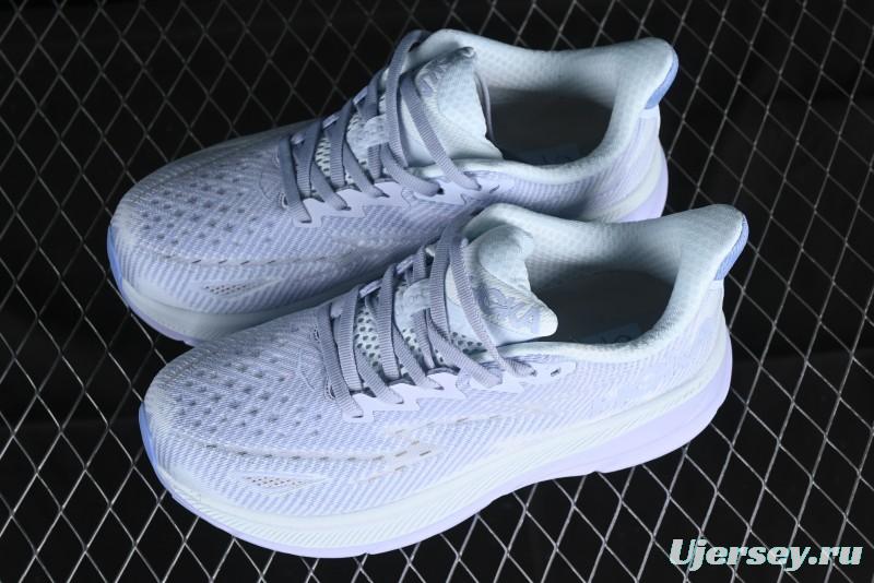 HOKA ONE ONE Clifton 9 Lightweight Knit Mesh Running Shoes with Enhanced Cushioning - 1127896 EHR