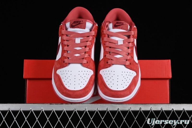 Nike SB Dunk Low Retro Valentine's Day 2024 White Rose Red Skateboarding Shoes - FQ7056-100