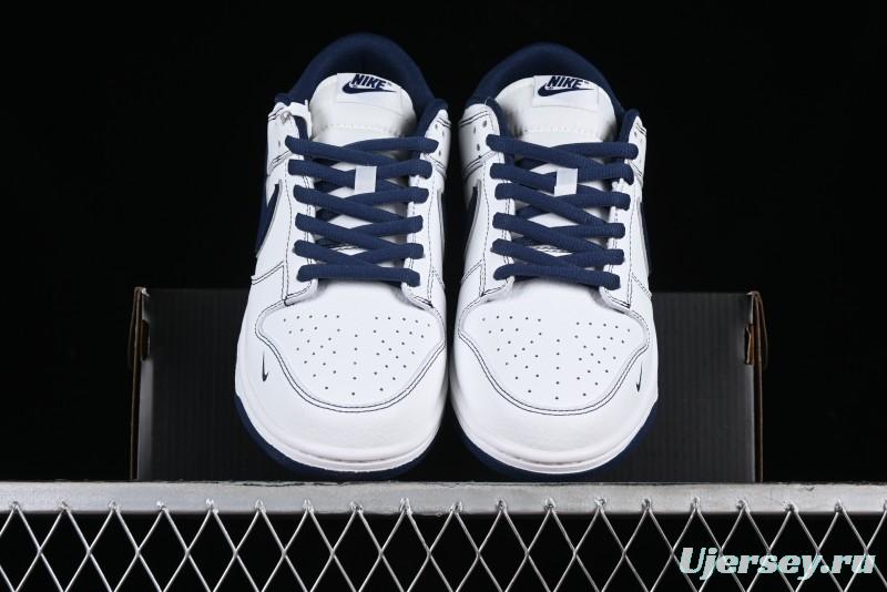 Nike Supreme x SB Dunk Low Collaboration - Navy Blue Anniversary High-End Custom Low-Top Casual Skate Shoes - DY1503-005