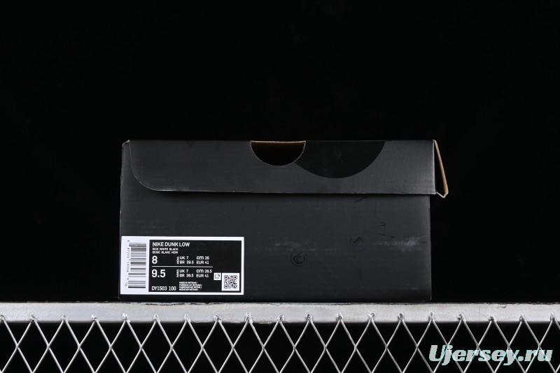 Nike Supreme x Nike SB Dunk Low Collaboration - Classic White Black Anniversary High-End Custom Low-Top Casual Skate Shoes - DY1503-100