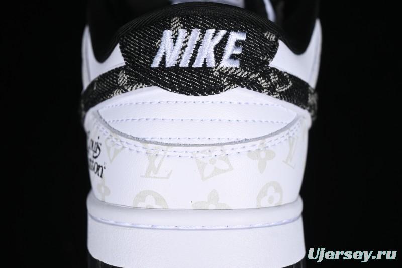 Nike SB Dunk Low LV Collaboration - Dark Night Elf High-End Custom Low-Top Casual Skate Shoes - DD1391-136