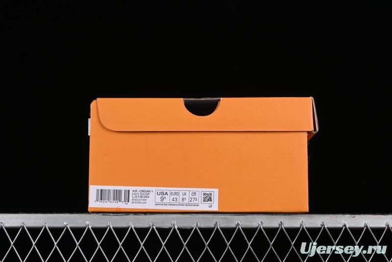 Nike Travis Scott x Fragment Design x Jordan Air Jordan 1 Low OG SP AJ1 LV Grey Denim Culture Casual Sneakers - LJ5188-004