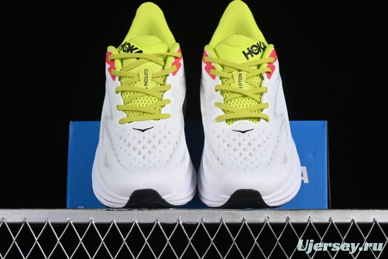 HOKA ONE ONE Clifton 9 Lightweight Knit Mesh Running Shoes with Enhanced Cushioning - 1127895 BVR