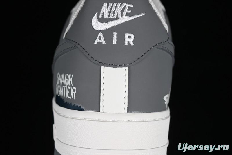 Nike Air Force 1 '07 Low "SHARK" Casual Sneakers with Full-Length Air Cushion - DB3301-220