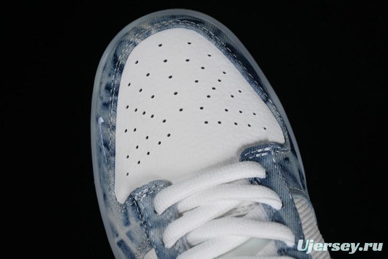 Nike SB Dunk Low Stussy Collaboration - Crystal Denim Anniversary Custom Low-Top Casual Skate Shoes - JH8039-937