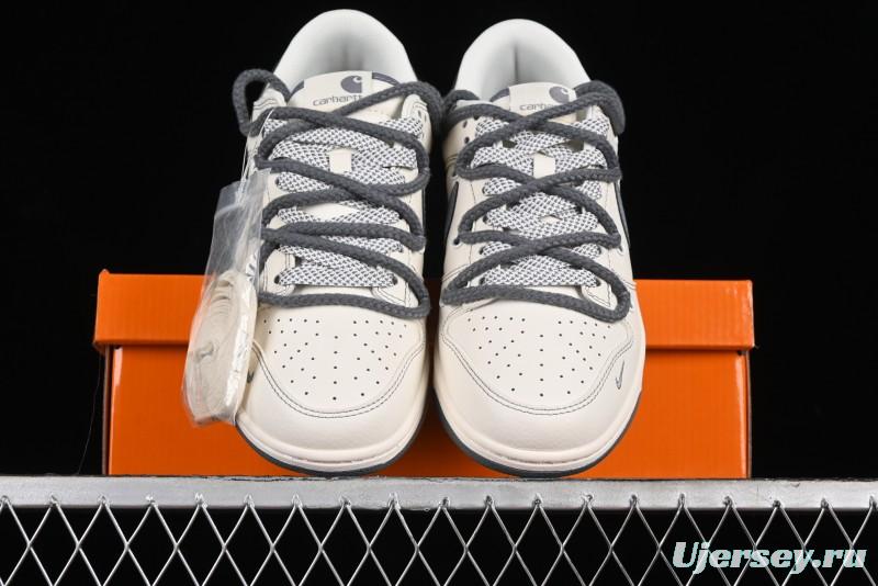 Nike SB Dunk Low Carhartt Collaboration - Strap Grey Hook Anniversary High-End Custom Low-Top Casual Skate Shoes - SJ2068-266