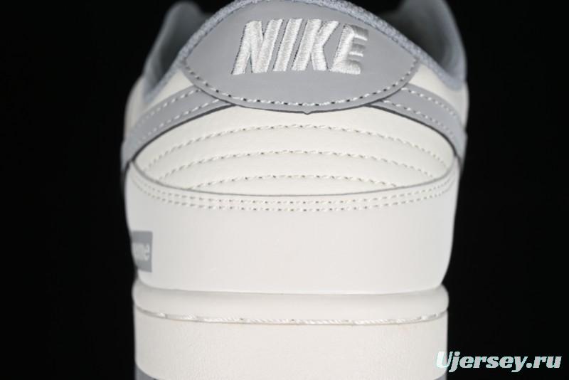 Nike SB Dunk Low Supreme Collaboration - Beige Canvas Anniversary High-End Custom Low-Top Casual Skate Shoes - BB6698-514