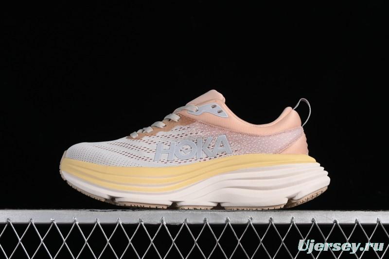 HOKA ONE ONE Bondi 8 Functional Cushioned Running Shoes with Soft EVA Midsole - 1123202 SSEG