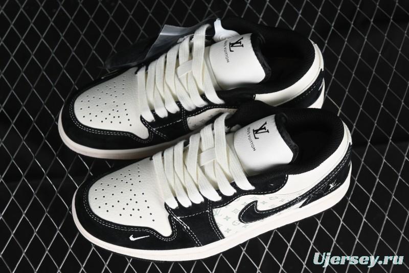 Nike Air Jordan 1 Low LV Collaboration - Black Warrior Custom High-End Basketball Shoes - SJ9950-007