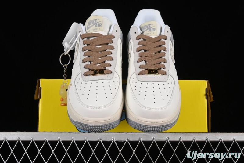 Nike Air Force 1 '07 Low x Kaws Casual Sneakers with Full-Length Air Cushion - CW2288-207