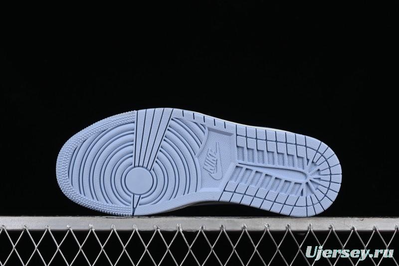 Nike Travis Scott x Fragment Design x Air Jordan 1 Low OG SP AJ1 LV Collaboration Deep Blue Low-Top Casual Sneakers - BB6588-104