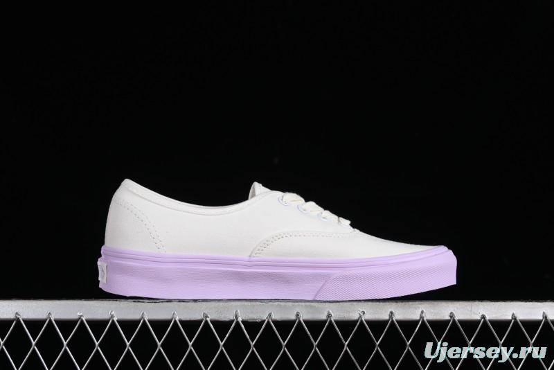 Vans Authentic White Purple Canvas Skate Shoes - VN0009PVCGX