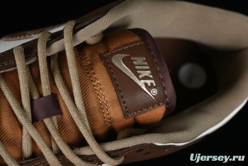 Nike Dunk Low SB White Brown Plaid Casual Skate Shoes - FV3653-191