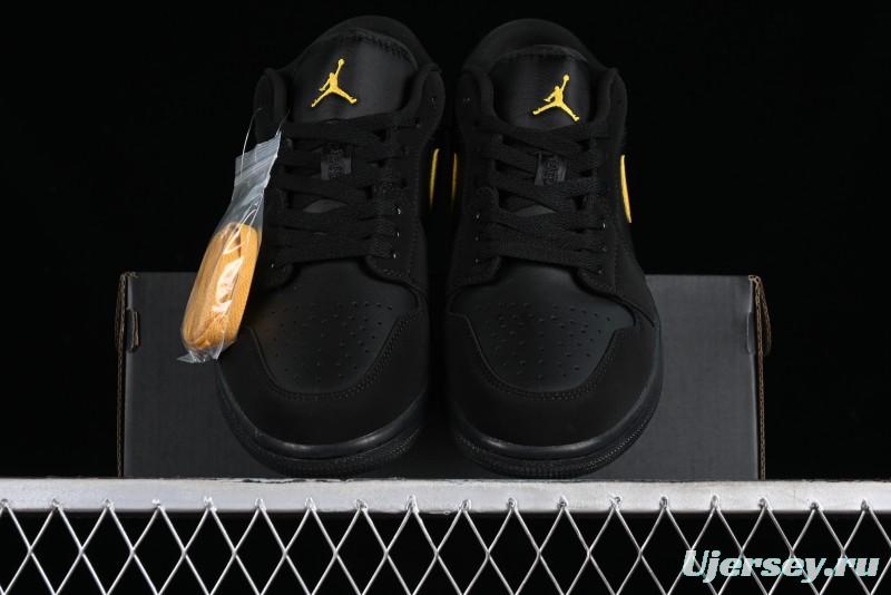 Nike Air Jordan 1 Low AJ1 Black Gold Hook Casual Sneakers - 553558-071