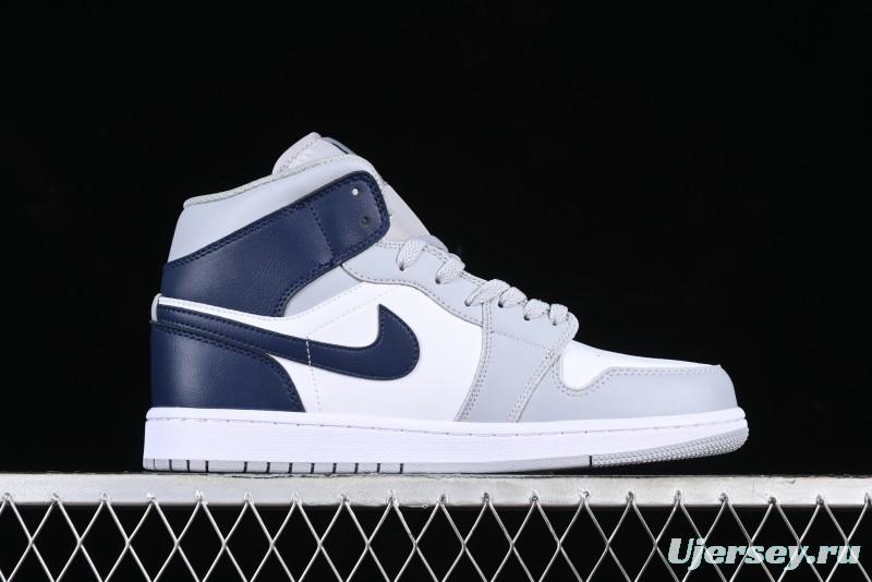 Nike Air Jordan 1 Mid AJ1 Basketball Shoes in Grey Blue - DQ8426-104