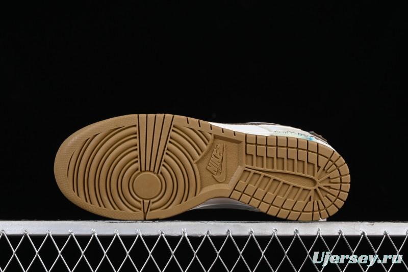 Nike Dunk Low Panda Prank Sail Era Sails Tan Brown SB Strap Low-Top Casual Skate Shoes - FV3629-371