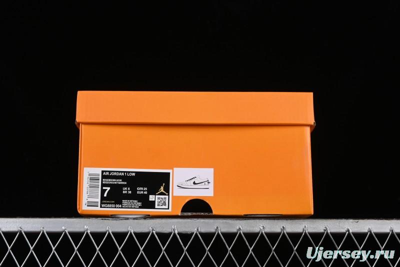 Nike Air Jordan 1 Low LV Collaboration Sneakers - Classic Monogram Swoosh in Off-White - WG8850-004