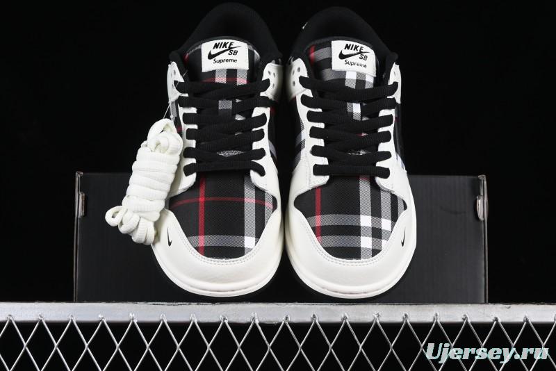 Nike SB Dunk Low Supreme Plaid Colorway Low-Top Casual Skateboarding Shoes - SP1098-071
