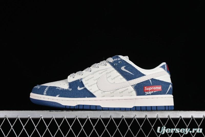 Nike Dunk Low Supreme - Denim Blue Jeans Anniversary High-End Customized Low-Top Casual Sneakers - FC1688-194