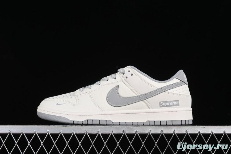 Nike SB Dunk Low Supreme Collaboration - Beige Canvas Anniversary High-End Custom Low-Top Casual Skate Shoes - BB6698-514