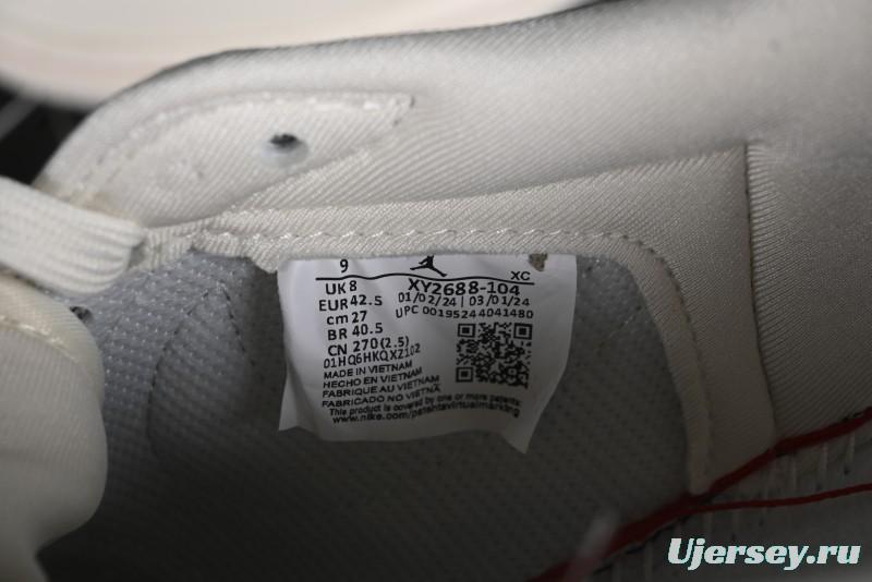 Nike Travis Scott x Fragment Design x Air Jordan 1 Low OG SP AJ1 Supreme Collaboration - Classic Off-White Low-Top Lifestyle Sneakers - XY2688-104