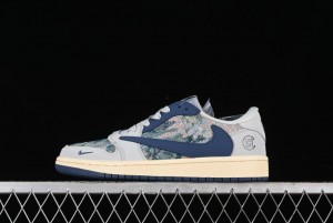 Nike Travis Scott x Fragment Design x Air Jordan 1 Low OG SP Retro Sneakers - JH6088-707