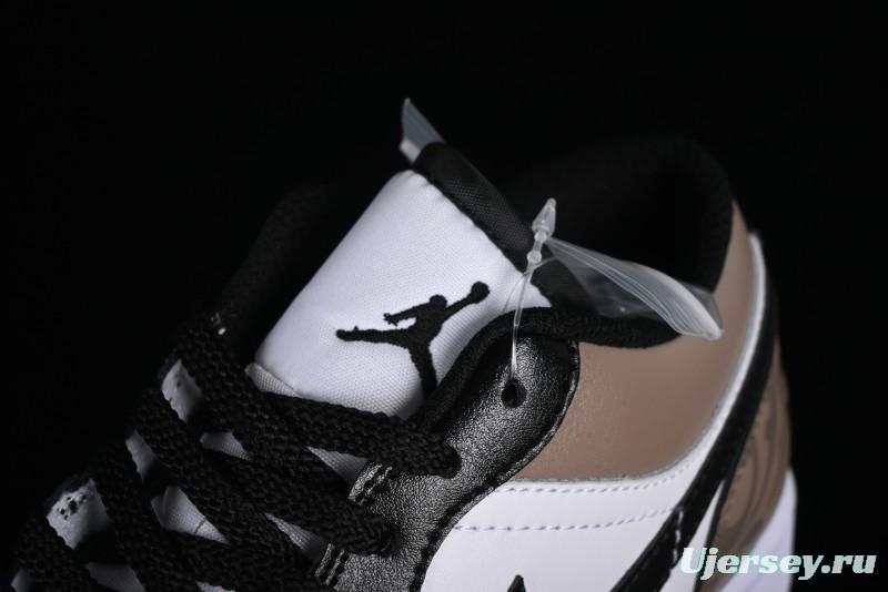 Nike Air Jordan 1 Low Retro Basketball Shoes in Mocha Colorway - 553558-132