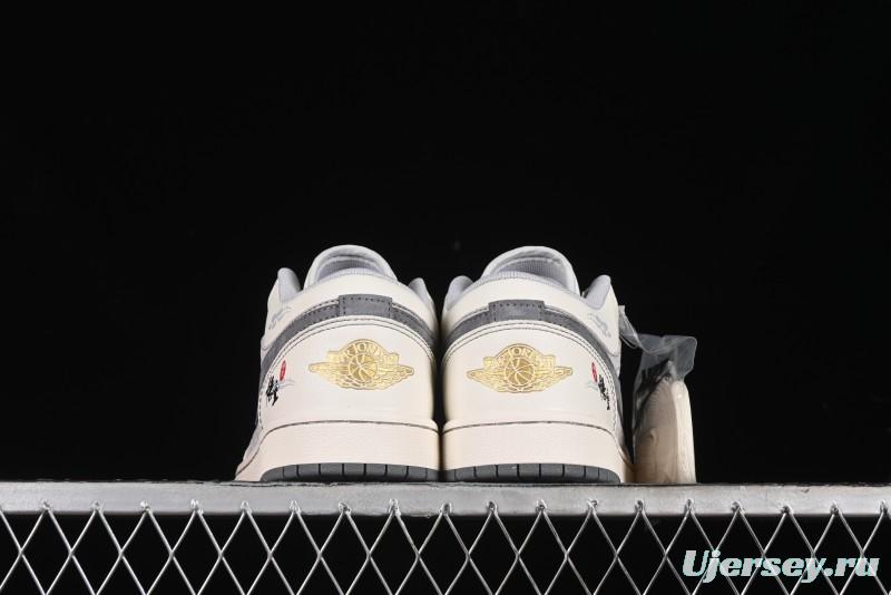 Nike Air Jordan 1 Low Retro Basketball Shoes Custom Black Myth Wukong Design - SJ9950-041