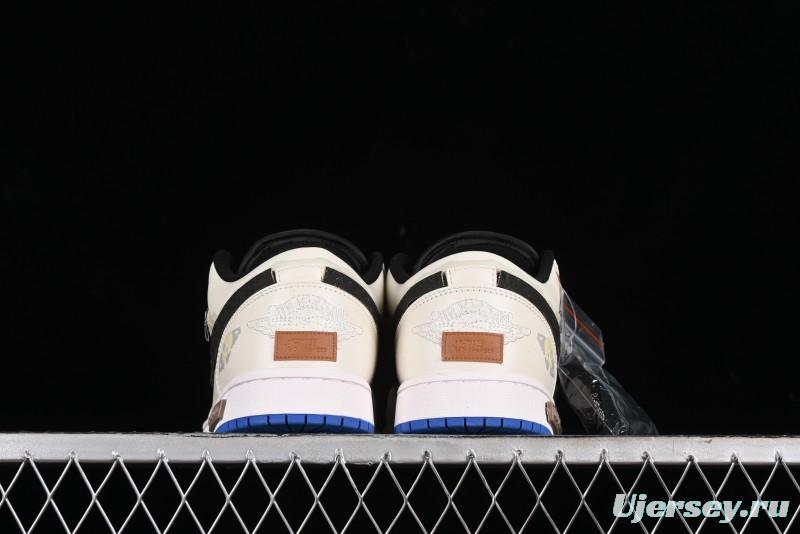 Nike Air Jordan 1 Low Retro Basketball Shoes Panda Mischief Pioneer Rider - 553560-140