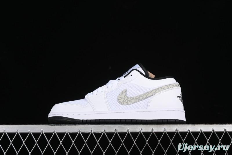 Nike Air Jordan 1 Low AJ1 White Mesh Retro Basketball Shoes - 338145-110