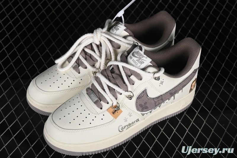Nike Air Force 1 '07 Low x Capybara "Mona Lisa" Casual Lace-Up Sneakers - LV0506-990