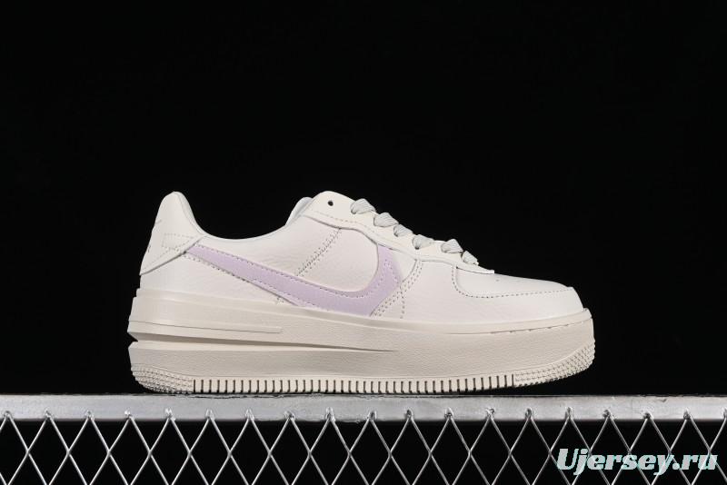 Nike Air Force 1 PLT AF ORM Triple White Low Top Casual Sneakers - DJ9946-108