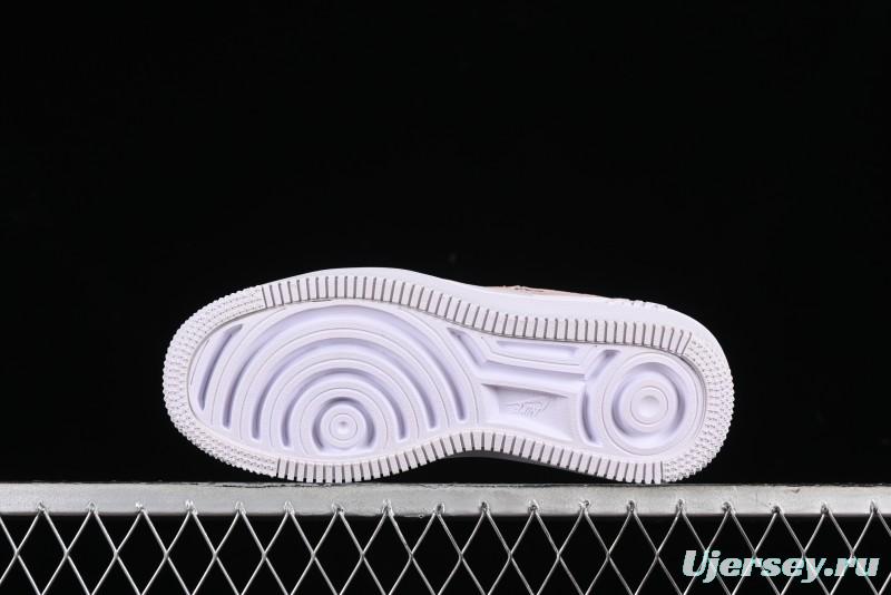 Nike Air Force 1 PLT Low-Top Casual Sneakers with Speed-Inspired Swoosh Design - DJ9946-602