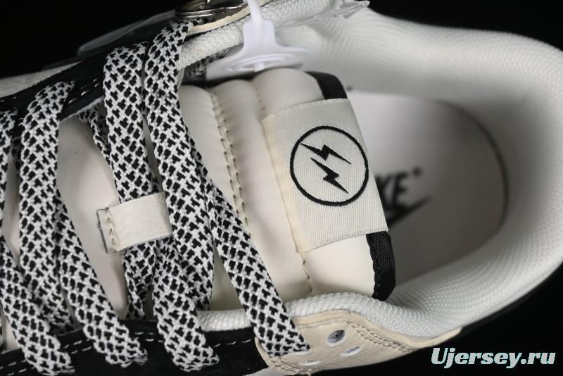 Nike SB Dunk Low Lightning Collaboration - Off White Black Double Swoosh Anniversary Custom Low-Top Casual Skate Shoes - XY1688-007