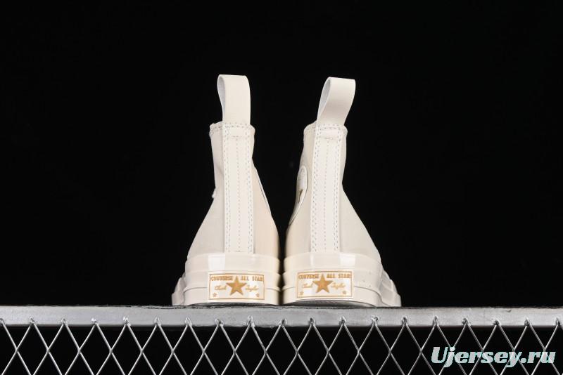 Converse Chuck 70s High Top Casual Sneakers with Cream Cloud and Gold Accents - A08232C