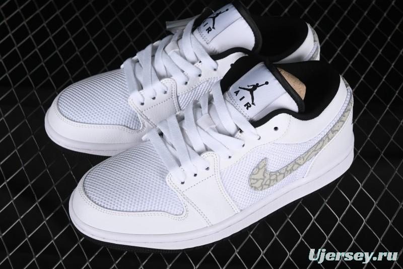 Nike Air Jordan 1 Low AJ1 White Mesh Retro Basketball Shoes - 338145-110