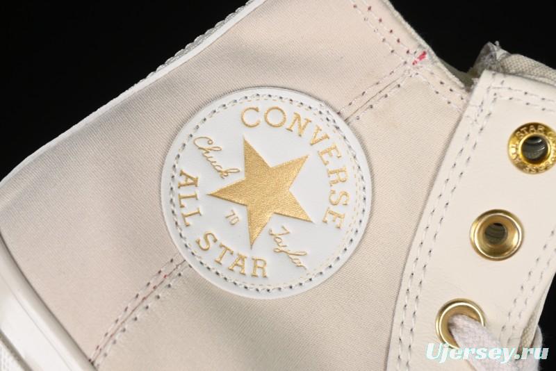 Converse Chuck 70s High Top Casual Sneakers with Cream Cloud and Gold Accents - A08232C