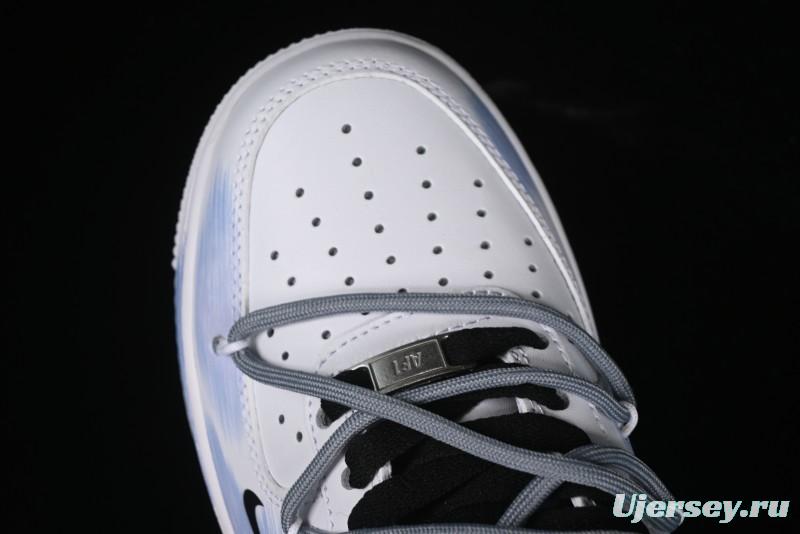 Nike Air Force 1 '07 Low Anime Theme Purple-Blue Spray Custom Casual Sneakers - ZH0316-029