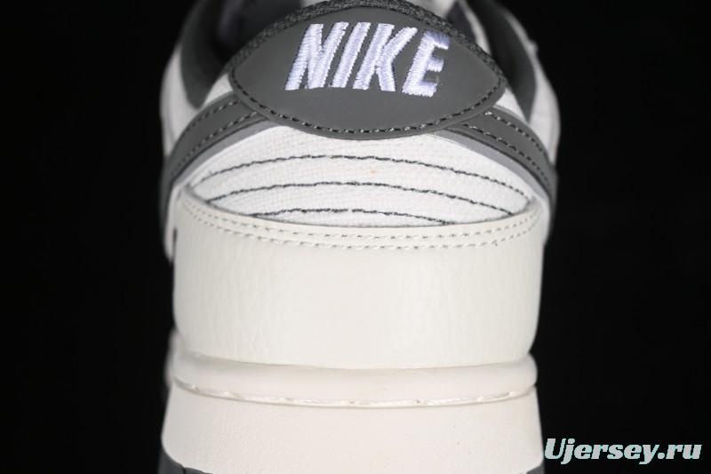 Nike SB Dunk Low Violent Bear Collaboration - Woven Grey Check Anniversary Custom Low-Top Casual Sneakers - KK1888-004