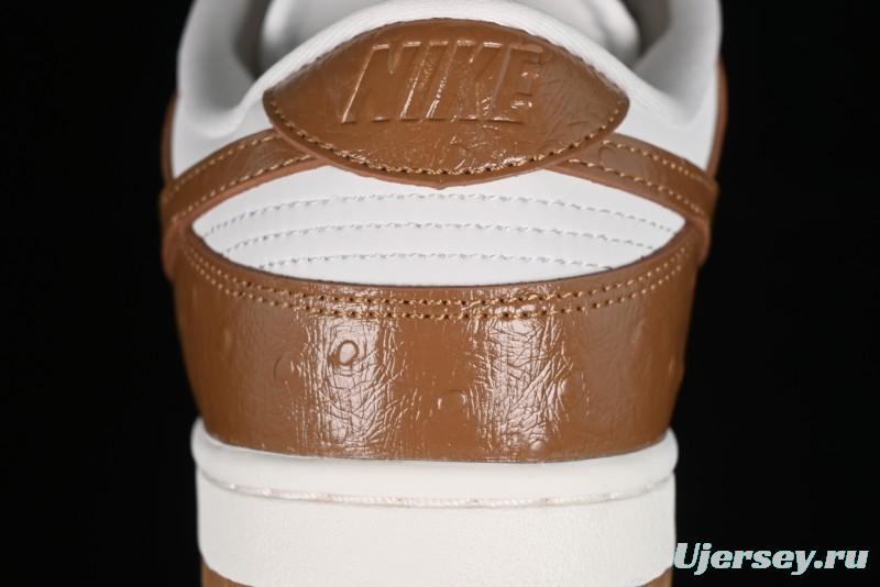 Nike Dunk Low LX SB Casual Skate Shoes in Brown Ostrich - FJ2260-001