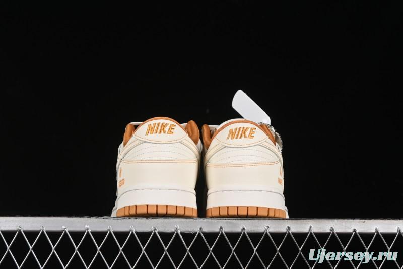 Nike SB Dunk Low UN Collaboration - Off White & Yellow Swoosh Anniversary Customized Low-Top Casual Skate Shoes - KK1688-011