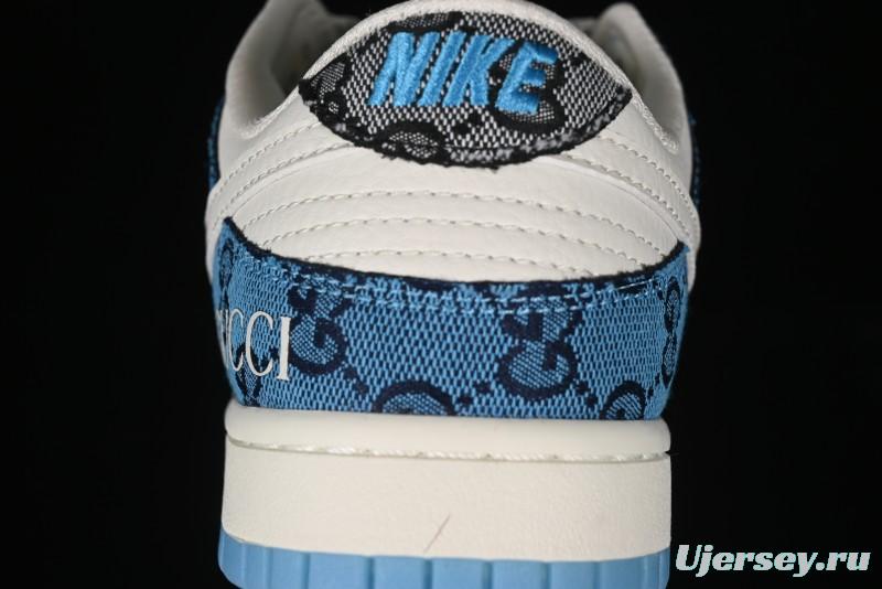 Nike SB Dunk Low Gucci Collaboration - Royal Blue Anniversary High-End Custom Low-Top Casual Sneakers CF3688-002