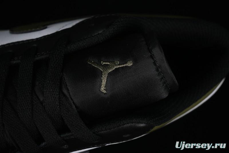 Nike Air Jordan 1 Low "Medium Olive" Retro Casual Sneakers - 553558-092