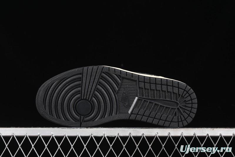 Nike Air Jordan 1 Low "Coconut Milk Black" Casual Basketball Shoes with Team Gold Accents - HQ3437-101