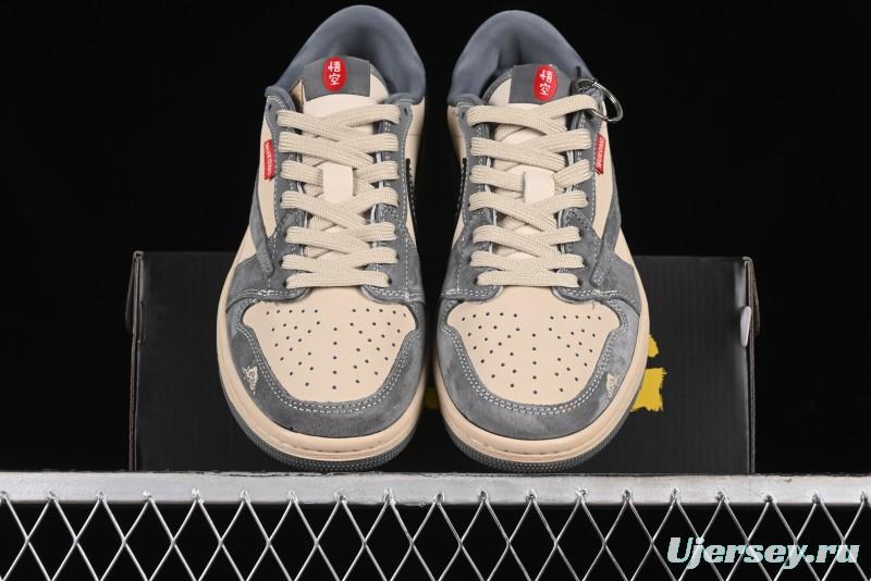 Nike Travis Scott x Fragment Design x Air Jordan 1 Low OG SP AJ1 Retro Sneakers - CH6336-013